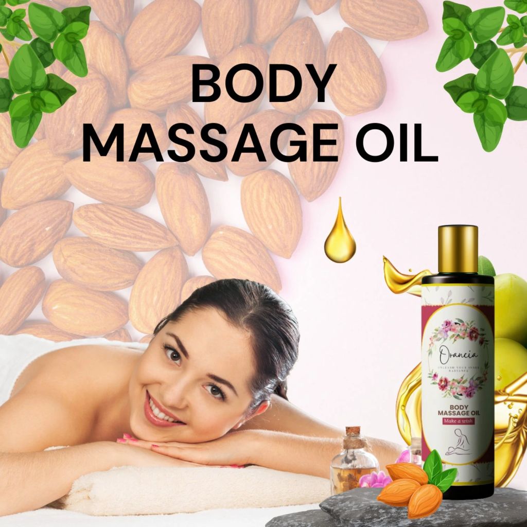Orancia Body Massage Oil with Sandalwood Extract | Almond and Jojoba Oil | Soothes Aches and Pains | Suitable for All Skin Types | 200ml view 2