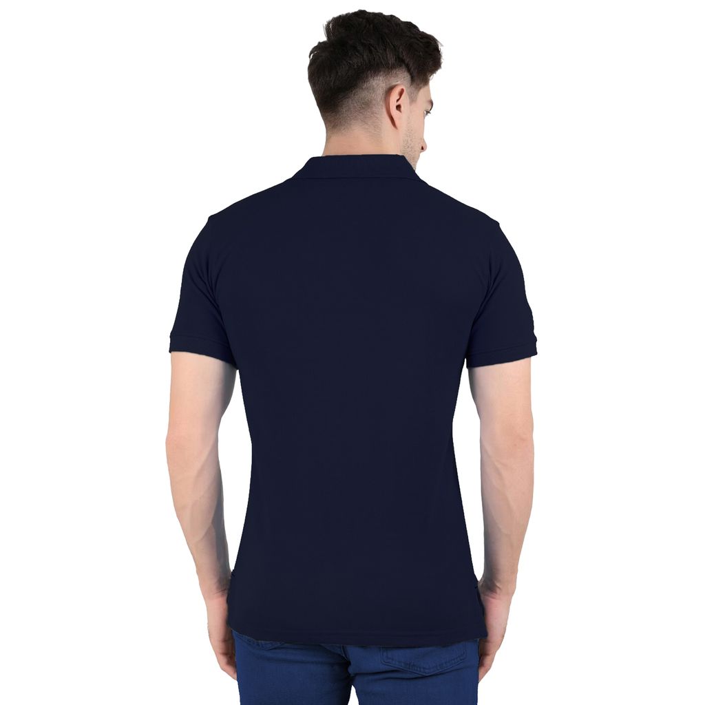 T-Shirt for Men Cotton Polo T Shirts For Men Plain Half Sleeve Regular Fit Solid Color Navy Blue Mens Collar T-Shirts for Men view 2