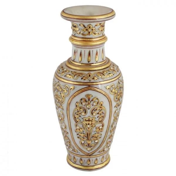 Tribes India Meenakari Marble Flower Vase Large view 2