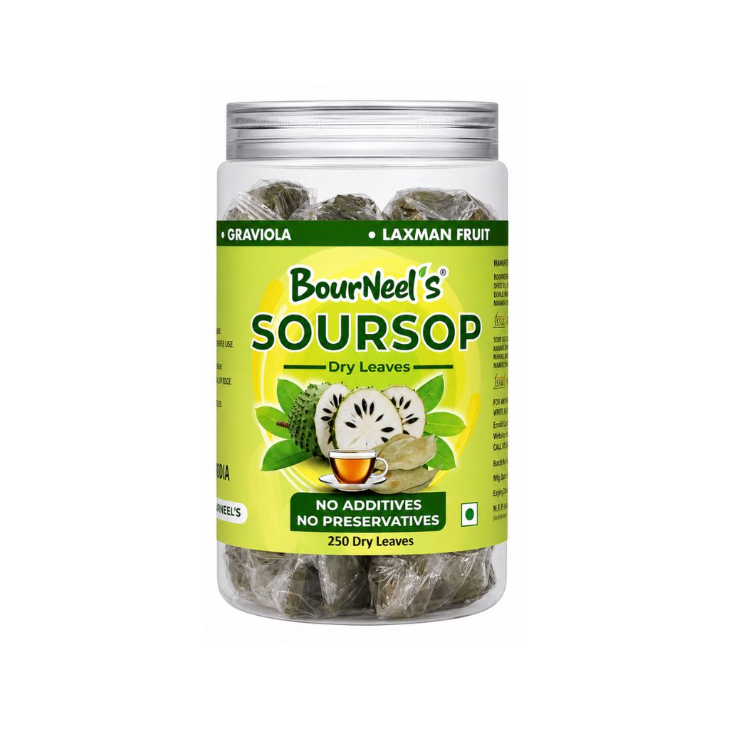 BourNeel's® Soursop Dry Leaves, 250 Loose Leaves |No Preservatives | Healthy Graviola Laxman Phal Dry Leaves | High Vitamin C |Soursop Kadha Tea |