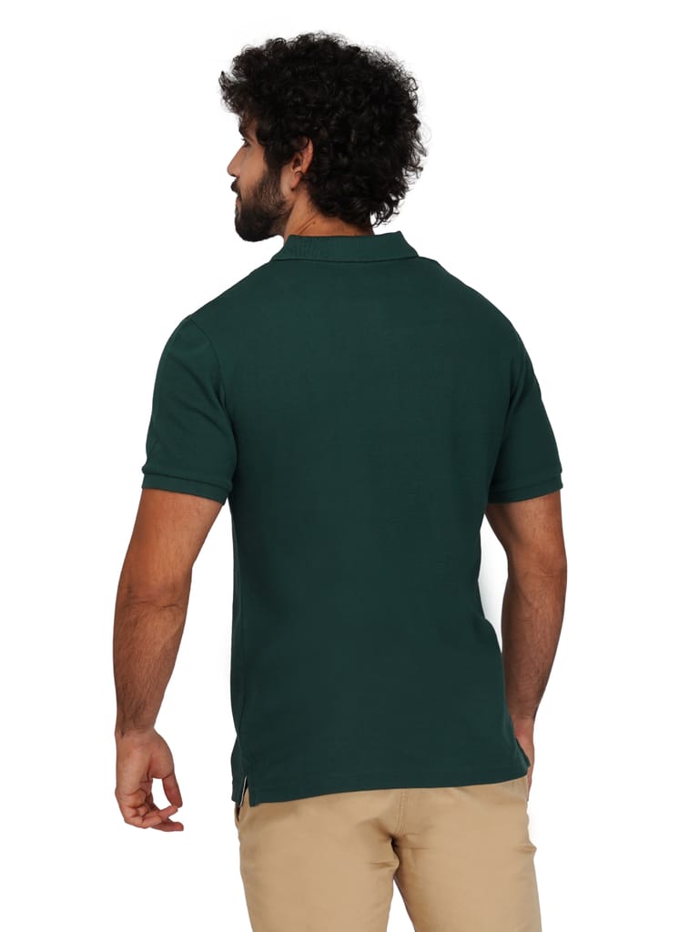Solid Polo Shirt-GREEN view 2