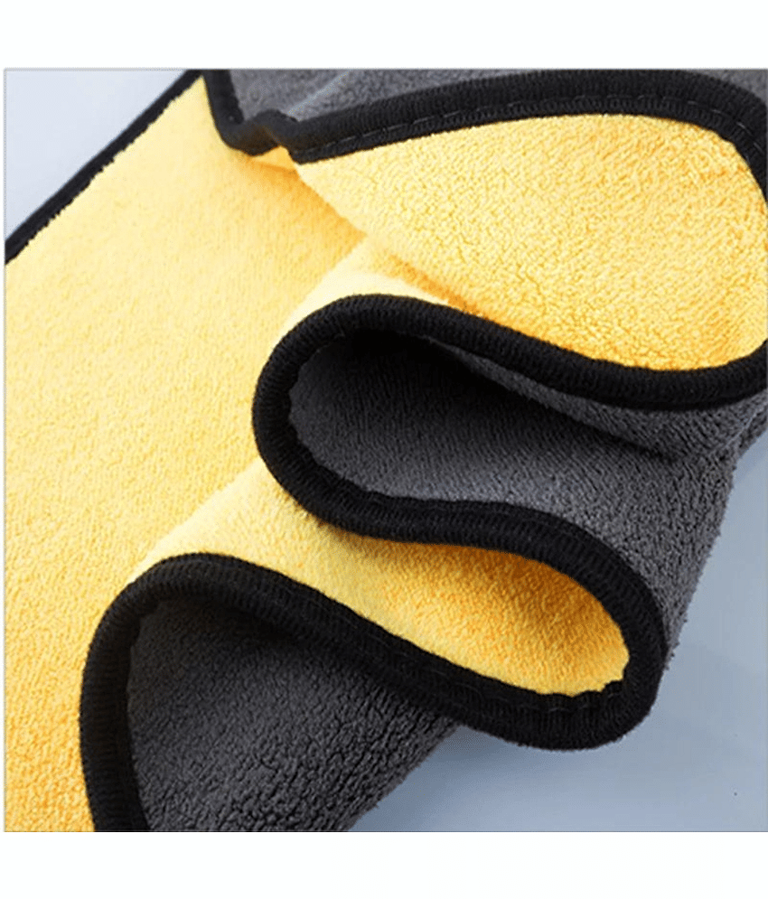 CRYSATLFRESH Yellow 650 GSM Microfiber Cloth For Automobile ( Pack of 1 ) view 2
