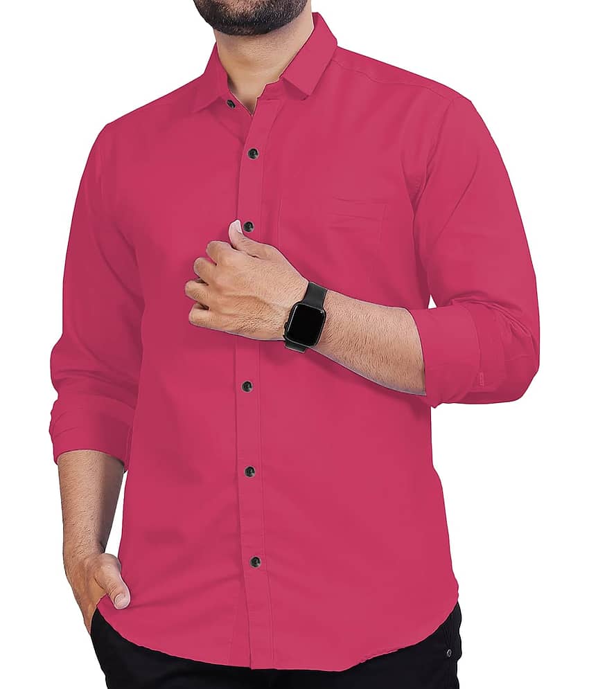 Apektra Cotton Blend Slim Fit Solids Full Sleeves Men's Casual Shirt - Beige ( Pack of 1 ) view 2