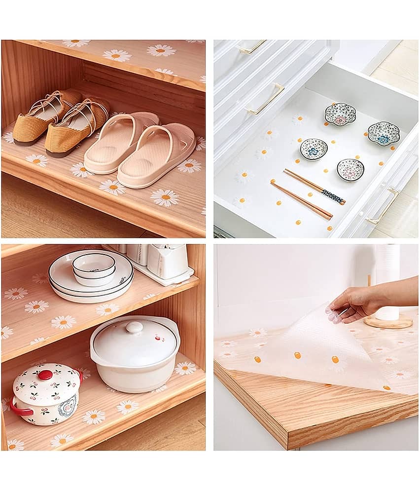 Printed Eva Mat, Anti Slip Fridge Mat, Refrigerator Shelf Liner, Transparent Drawer Liner, Non Adhesive Shelf Mat, Kitchen Drawer Liner, Cabinet Cupboard Mat, Floral Fridge Mat, Multipurpose Shelf Liner view 2
