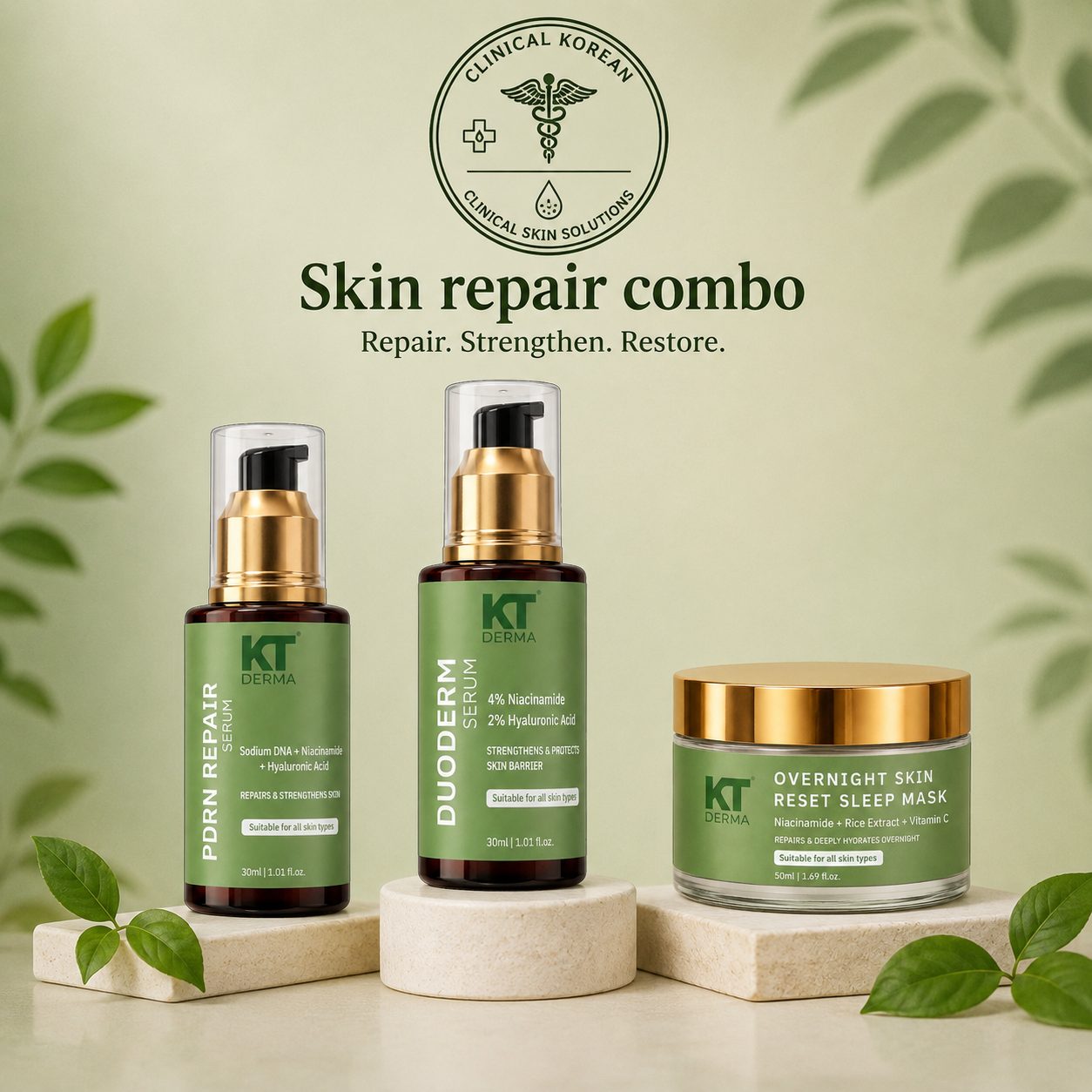 KT DERMA Clinical Korean Skin Repair Combo