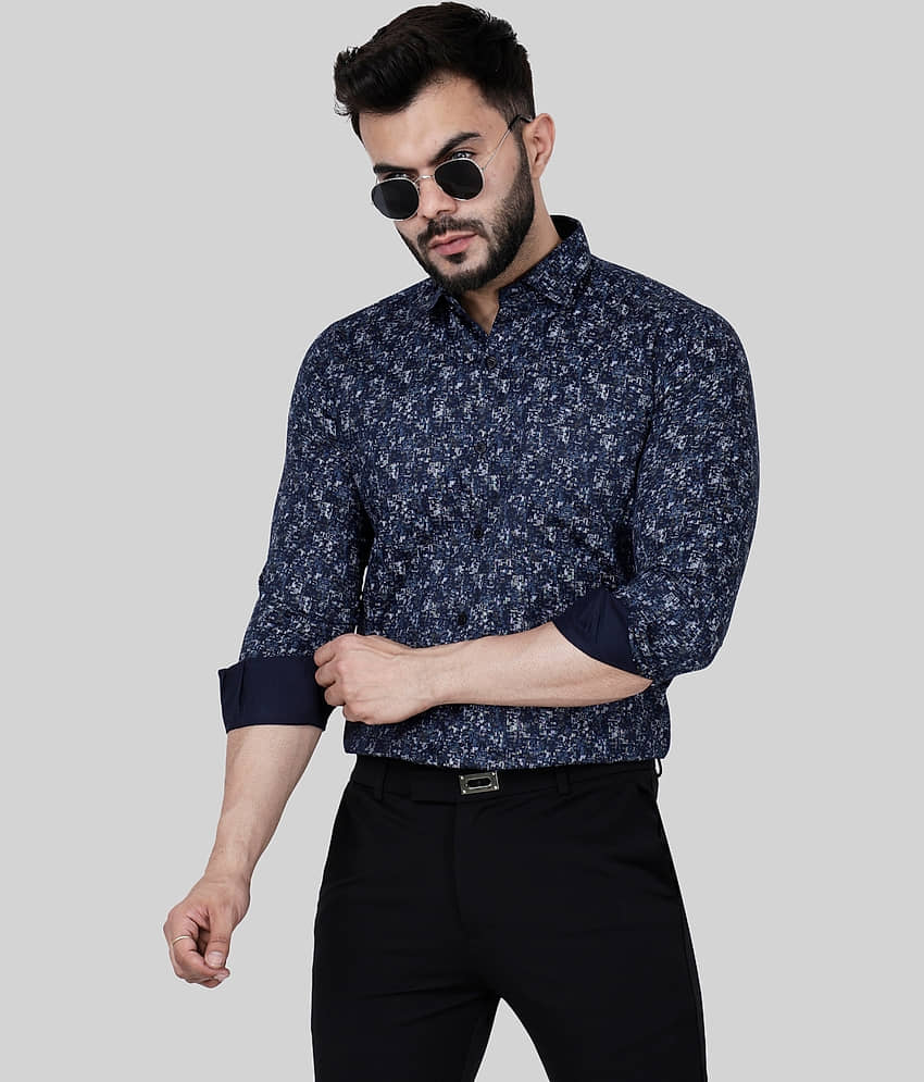 Comey Cotton Regular Fit Full Sleeves Men's Formal Shirt - Navy Blue ( Pack of 1 ) view 2