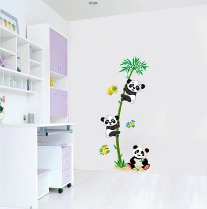 3 baby pandas wall sticker view 2