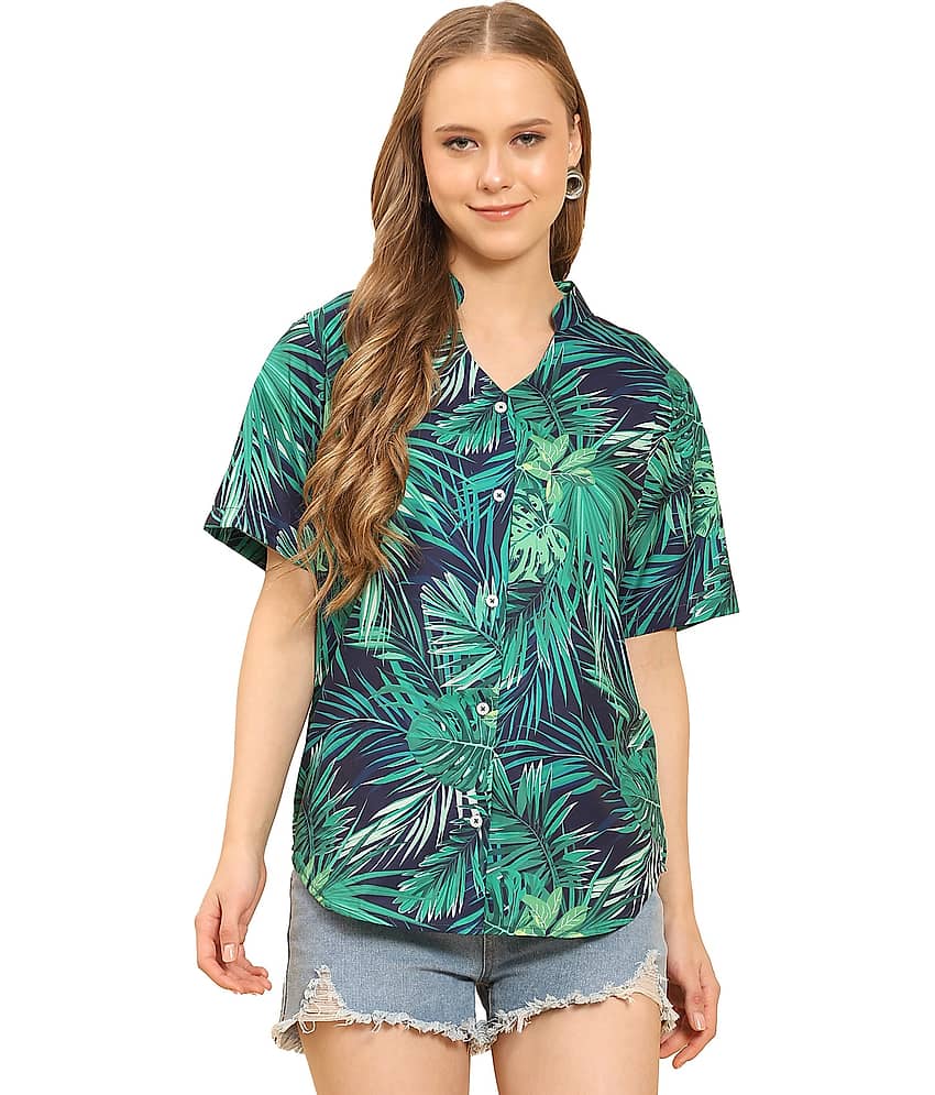 ENCIGER Women Printed Polyester Shirt ( Beige )