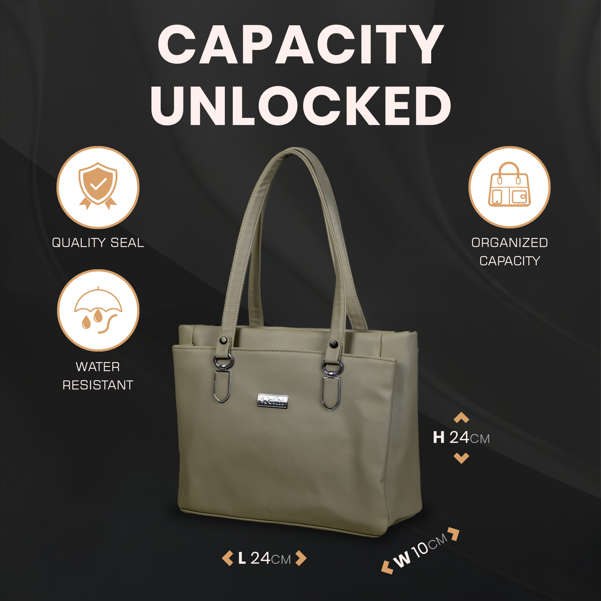 Jothi City Glow Handbag | Stylish Synthetic Leather Handbag | 9.1L Capacity | Multiple Compartments | Elegant and Durable Design | Available in 7 Colors view 2