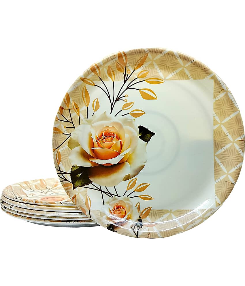 Laserbot 6 Pcs Melamine Grey Half Plate