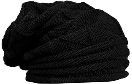 Acrylic Woolen Winter Skull Cap Black view 2
