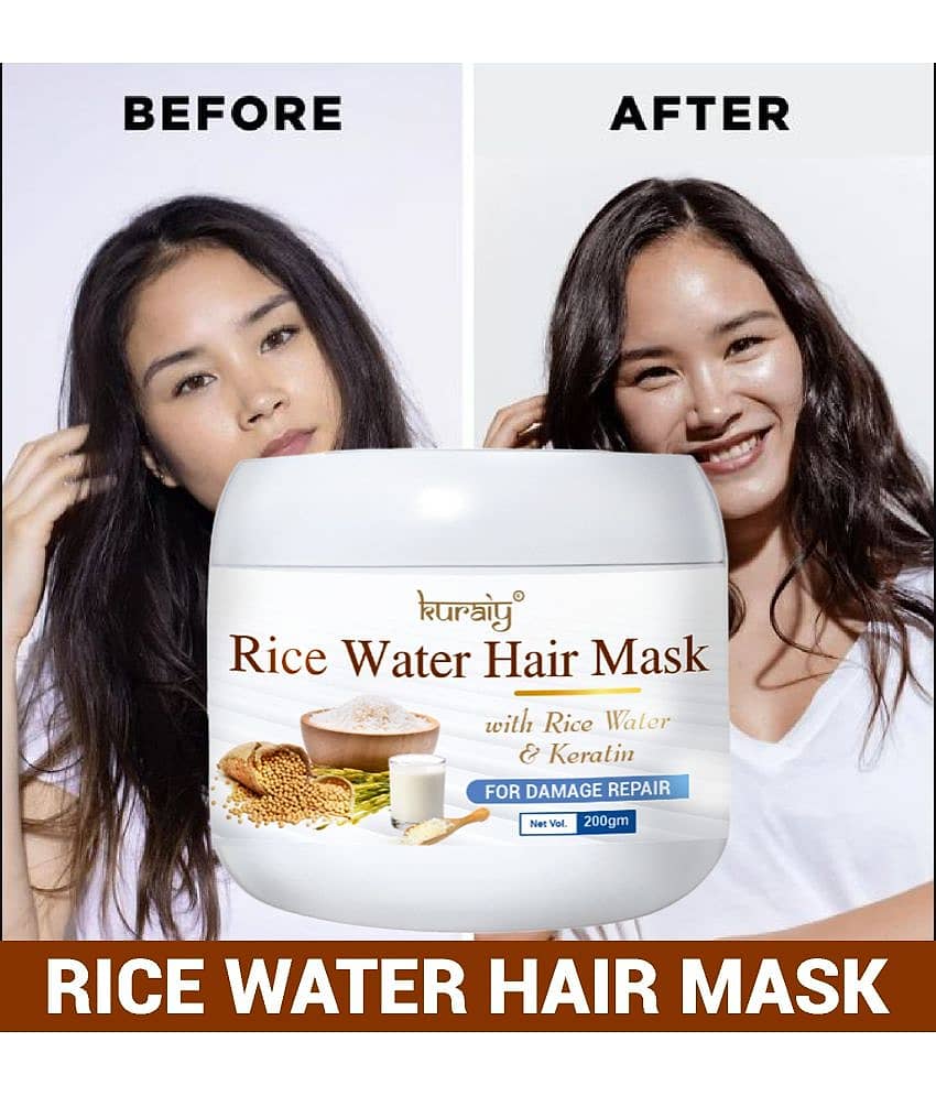 KURAIY Rice Water Hair Mask With Rice Water & Keratin For Damage Repair 200g view 2