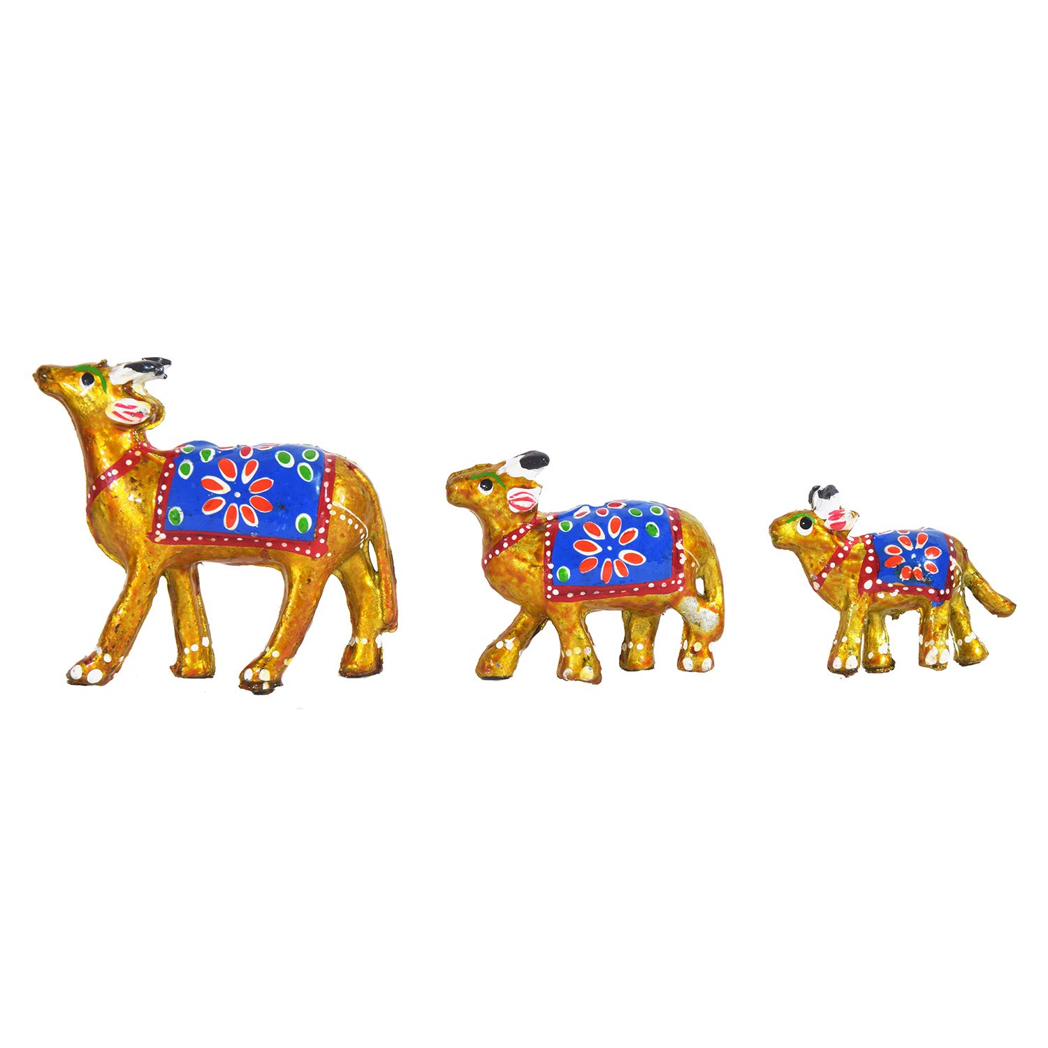 DreamKraft Set of 3 Cow Showpiece for Home Decor and Gift Purpose (10x9, 7.5 x6.5 ,6x5 cm) (Yellow) view 2