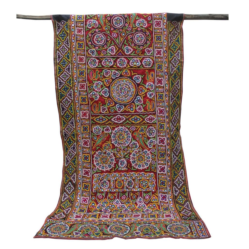 Garvi Gurjari (A Gujarat Govt Enterprise Multicolor Hand Embroidered Wall Hanging With Mirror Work(GGCEWH37) view 2