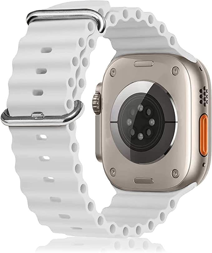 Exelent Flexible Silicone Ocean Sport Bands Compatible With Watch For Men Women White 38 MM 40 MM 41 MM view 2