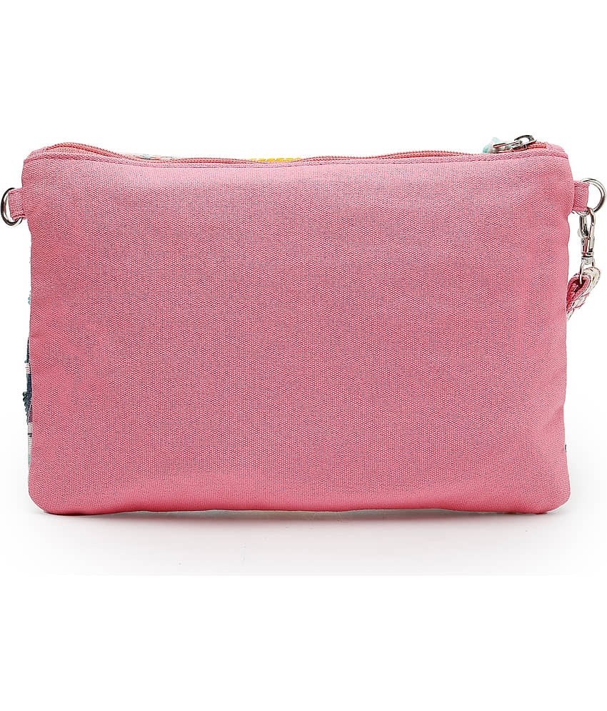 Anekaant Sling Bag Cotton Set of 1 ( Fluorescent Pink ) view 2