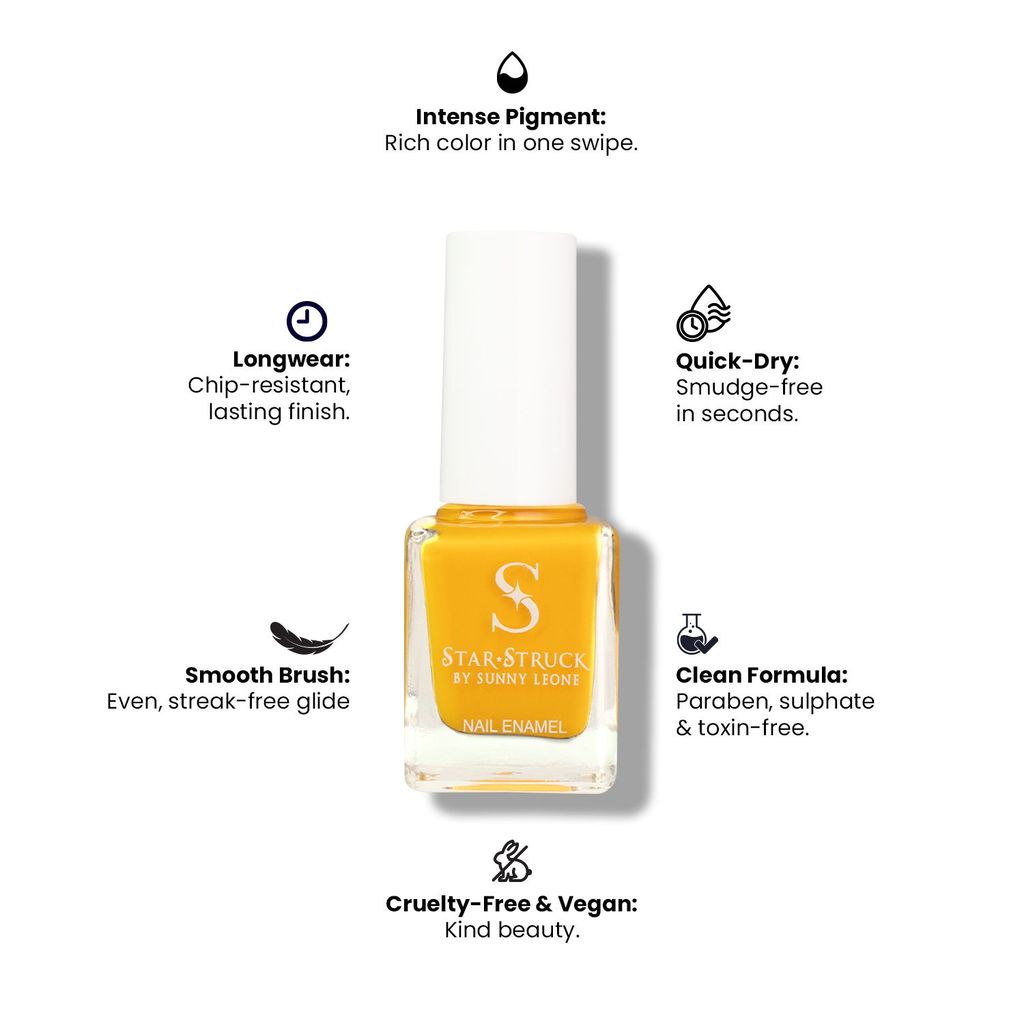 StarStruck by Sunny Leone - Mango Tango - Glossy Nail Polish | Mirror-Like Shine & Longwear Color | Quick Dry Formula view 2