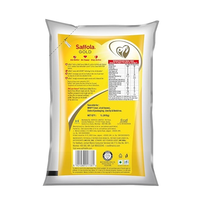 Saffola Gold Oil 1 Ltr view 2