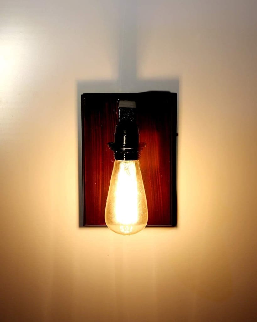 LIGHT ANGLE Handmade Brown Decorative Surface Mounted Wall Lamp Wall Light Wall Sconce for Home Decor (Black, Large)(Wood) view 2