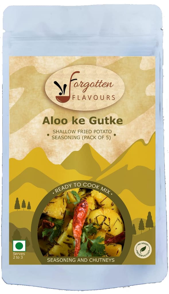 Forgotten Flavours Aloo ke Gutke (Fried Potato) Masala | Pahadi Masala Mix | Potato Seasoning | No Artificial Preservative or Color| Fresh Spices ( Pack of 2 ) view 2