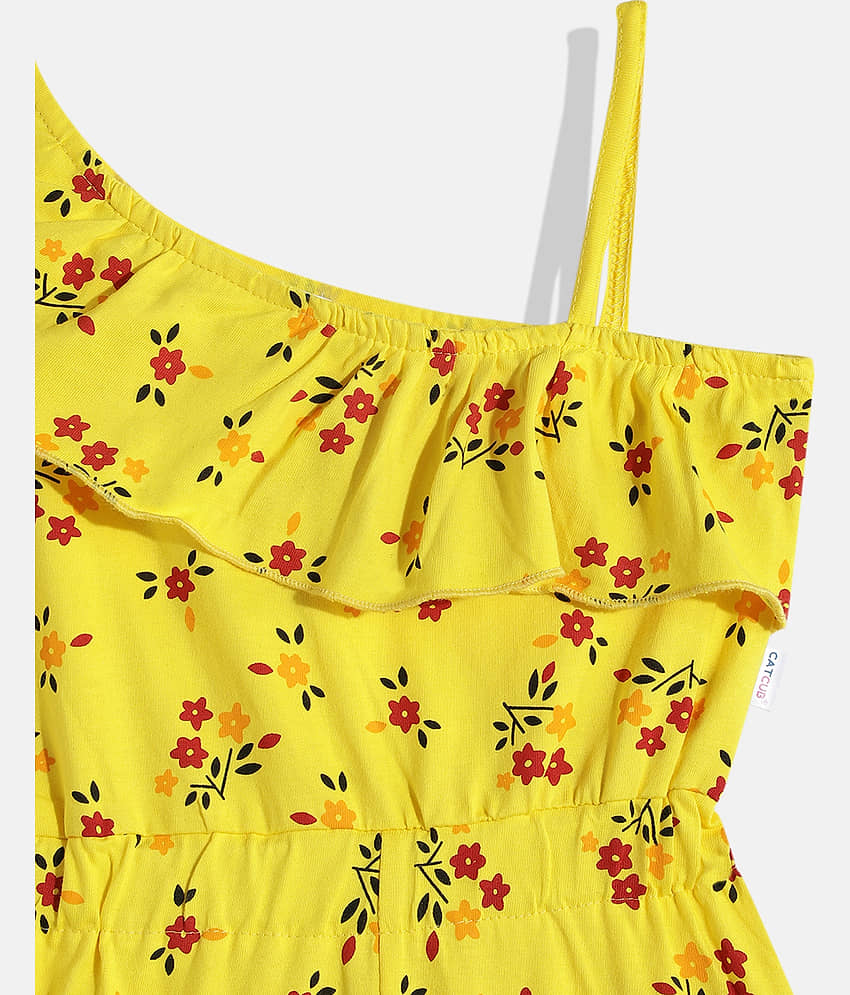 CATCUB Girls Cotton Jumpsuit ( Pack of 1 , Yellow ) view 2