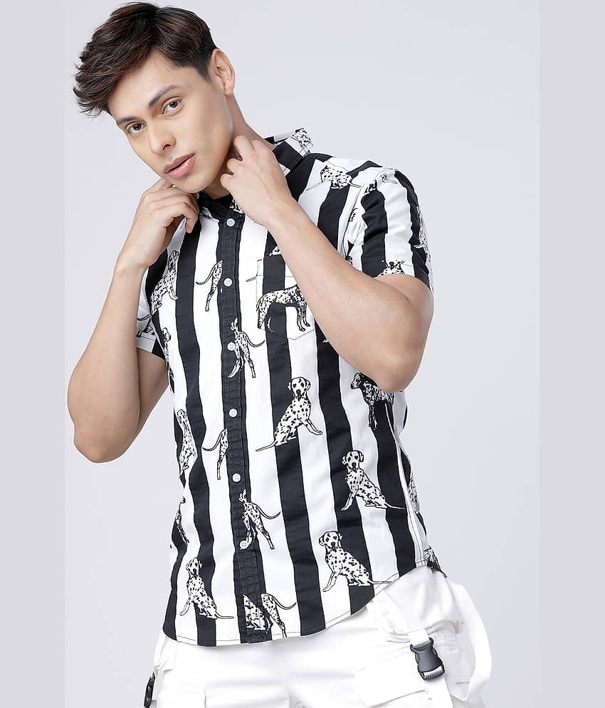 Locomotive 100% Cotton Slim Fit Printed Half Sleeves Men's Casual Shirt - Multicolor ( Pack of 1 ) view 2