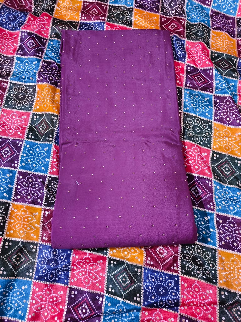 Women's Crepe Silk Dress Material (Unstitched Salwar Suit) view 2
