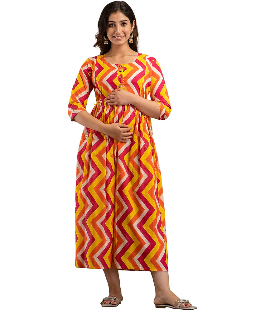 Nevisha Style Multi Color Cotton Maternity Kurta