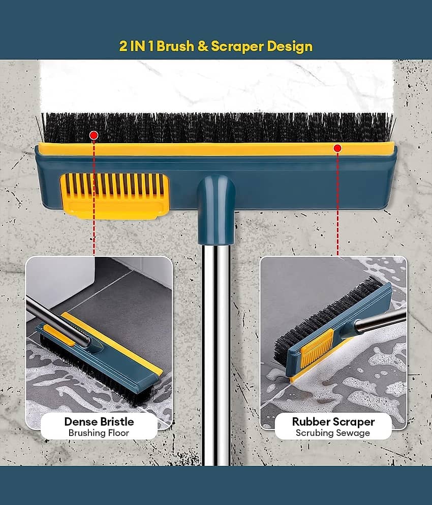 (Pack of 1) Theos Bathroom Cleaning Brush | Long Handle Floor Scrubber | Multi-Purpose Cleaner for Toilet, Tiles, Kitchen & Bathroom Walls view 2