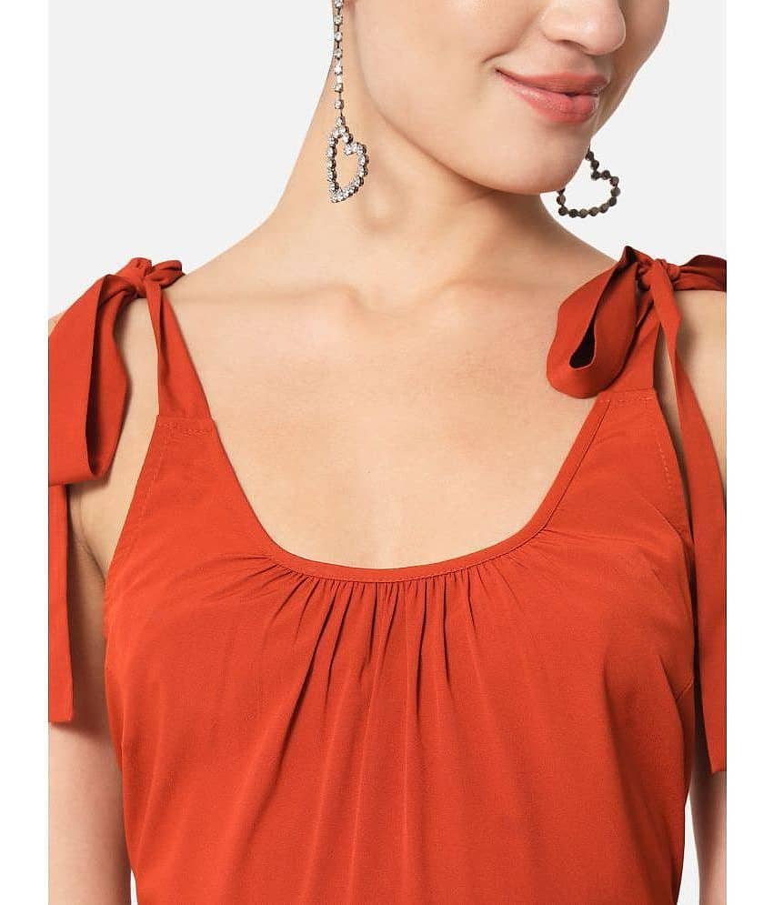 ALL WAYS YOU Women Crepe Solid Fit & Flare Dress ( Red ) view 2