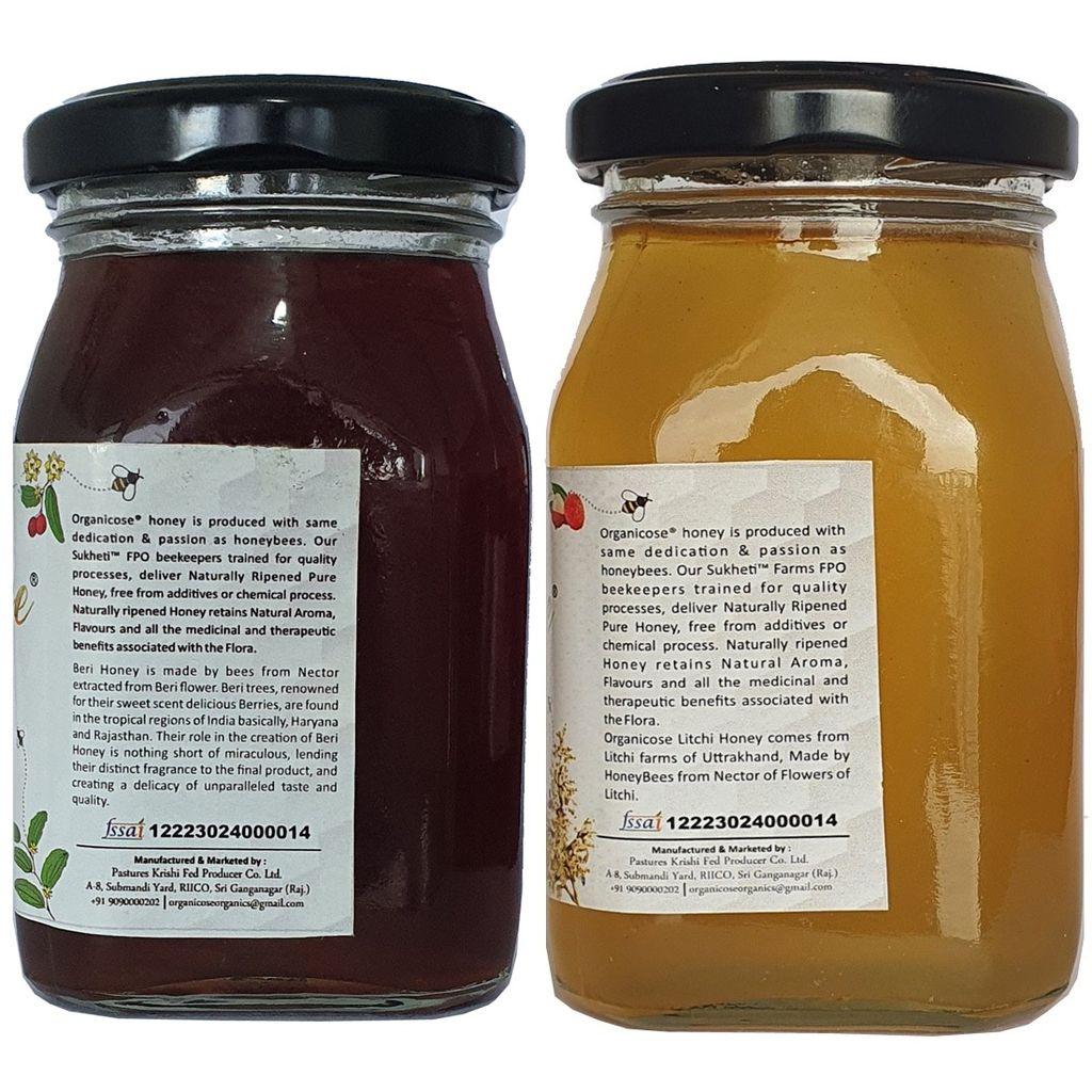 Organicose Sidr (Ber) Honey + Litchi Honey ( 250grm Each ) view 2