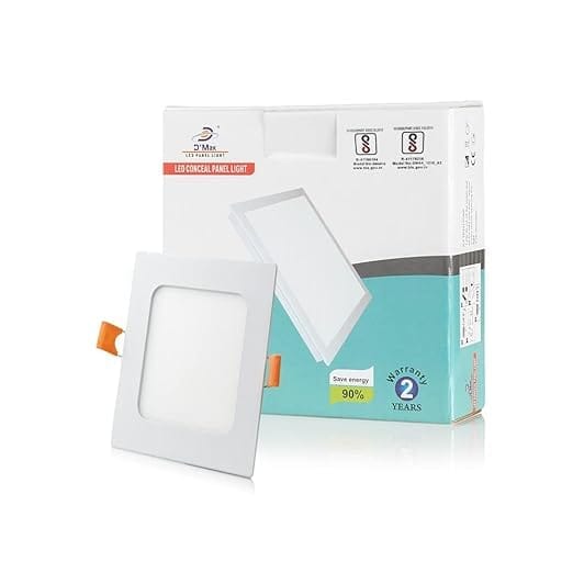 12 Watt Square Led Conceal Panel Light for False Ceiling & POP - Warm White, Pack of 20 view 2