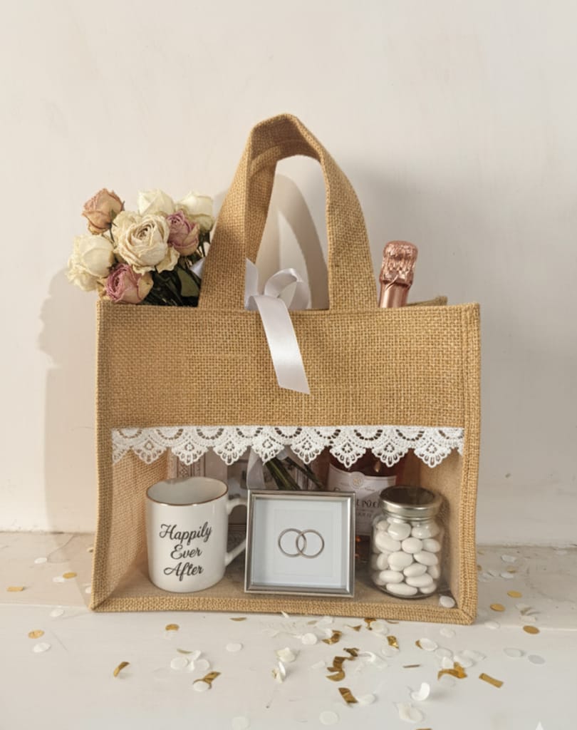 Pack of 10 Jute Hamper Bags – Eco-Friendly Gift Packaging view 2