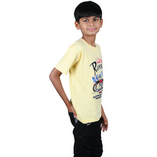 Kid Kupboard Cotton Boys T-Shirt, Light Yellow, Full-Sleeves, 8-9 Years KIDS8257 view 2