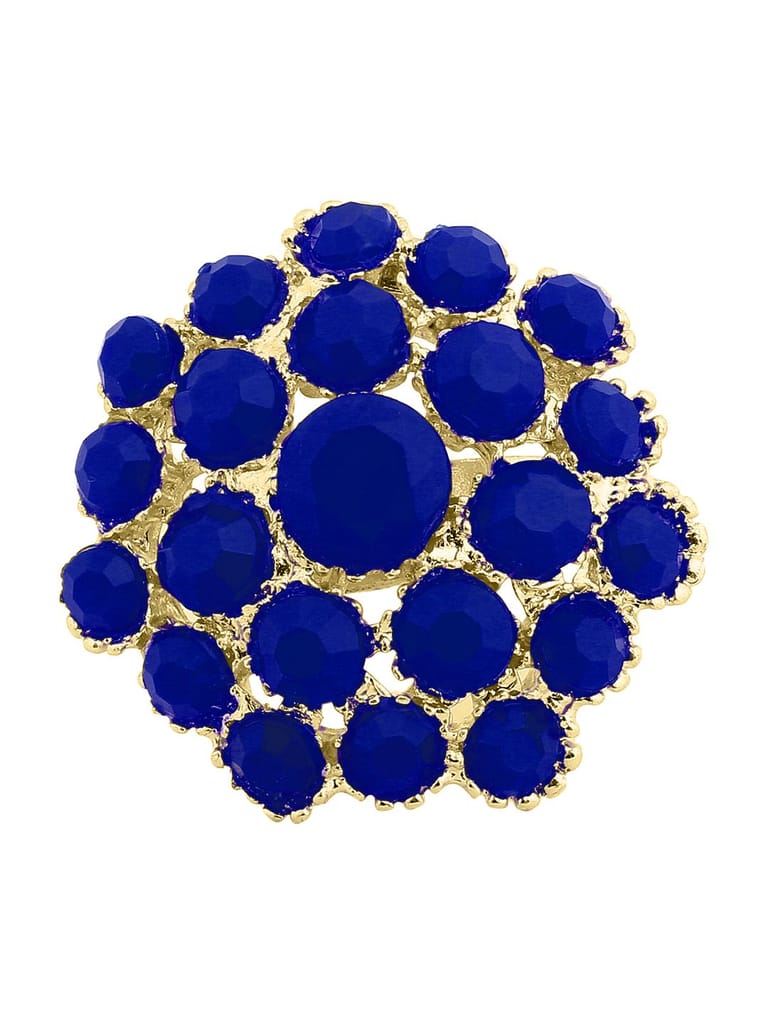 Cardinal Blue Stone Gold Plated Brass Adjustable Ring view 2