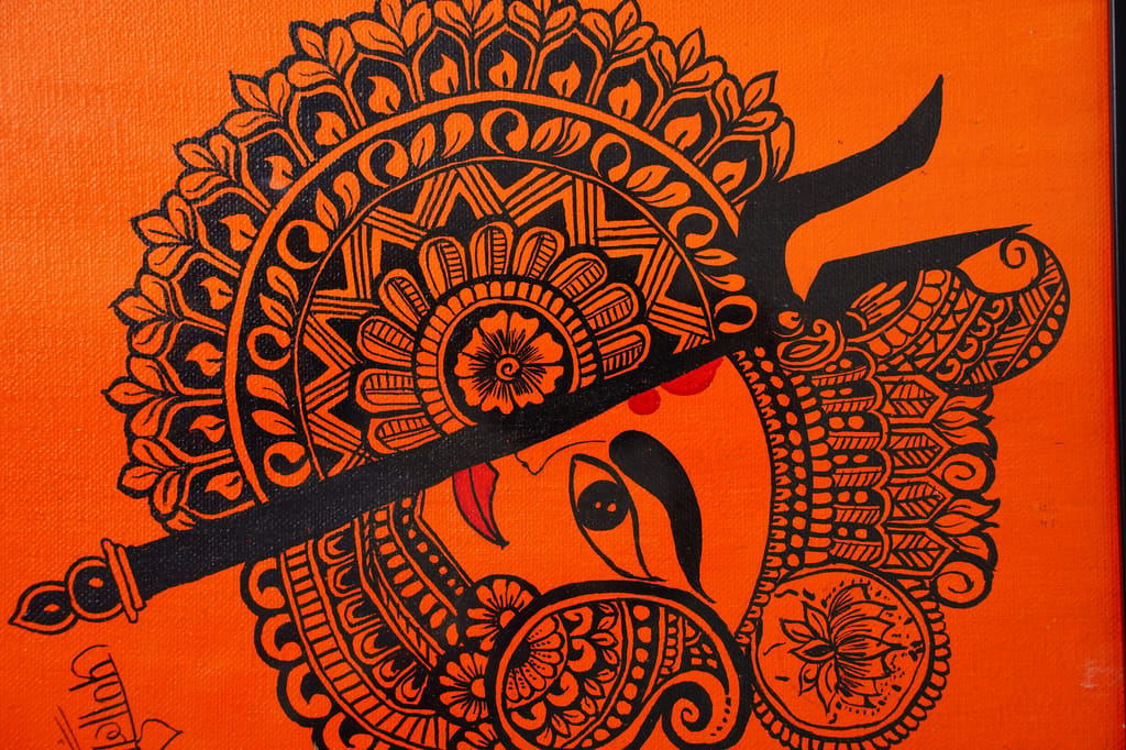 Maa Durga Mandala Art painting frame view 2