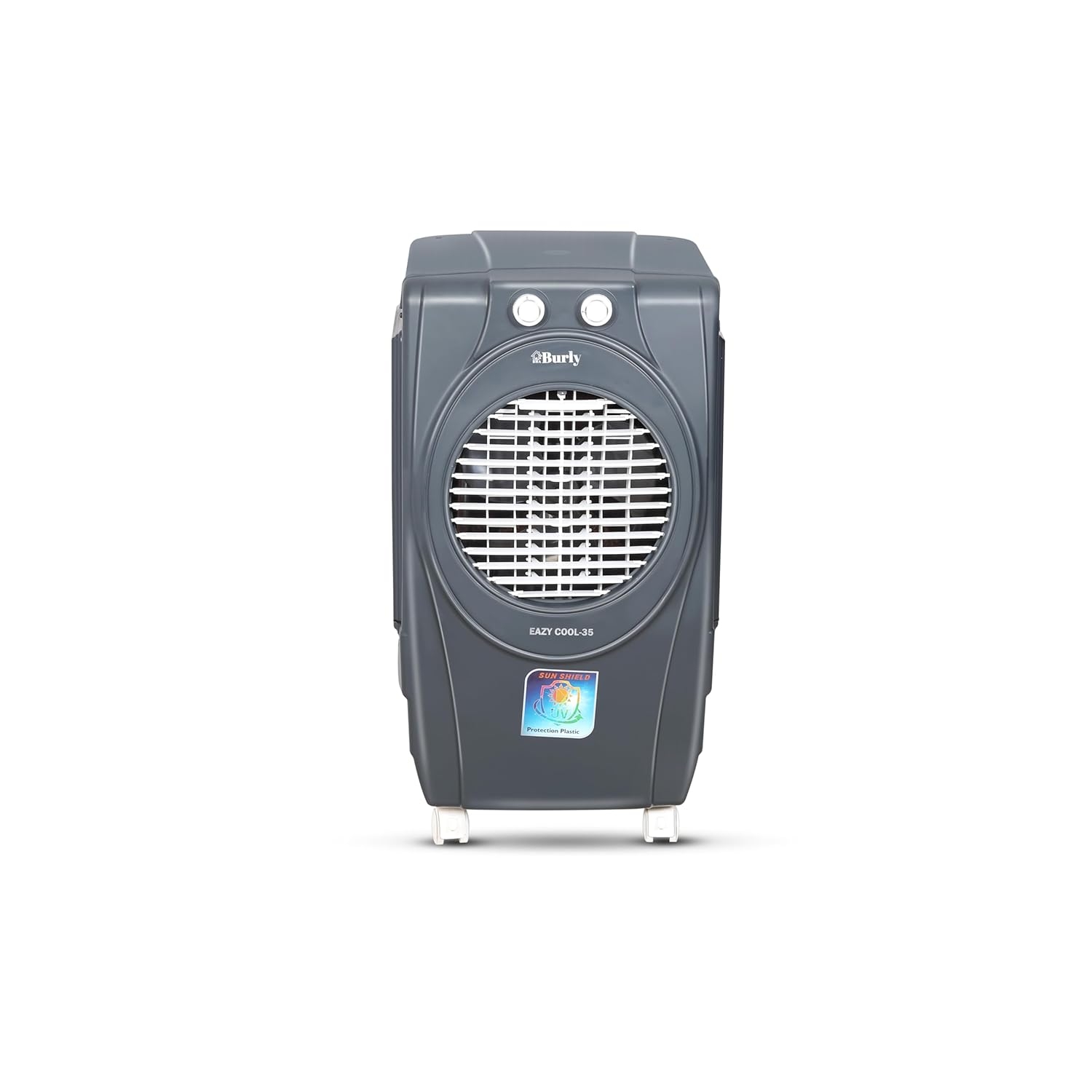 BHABURLY Eazycool 35 L Personal Portable Air Cooler 2000 CMH 100 W Anti Bacterial Honeycomb 35 ft Airthrow Auto Swing 3 Speed Control Grey & White 12" Blade 1 Year Warranty 2600 RPM