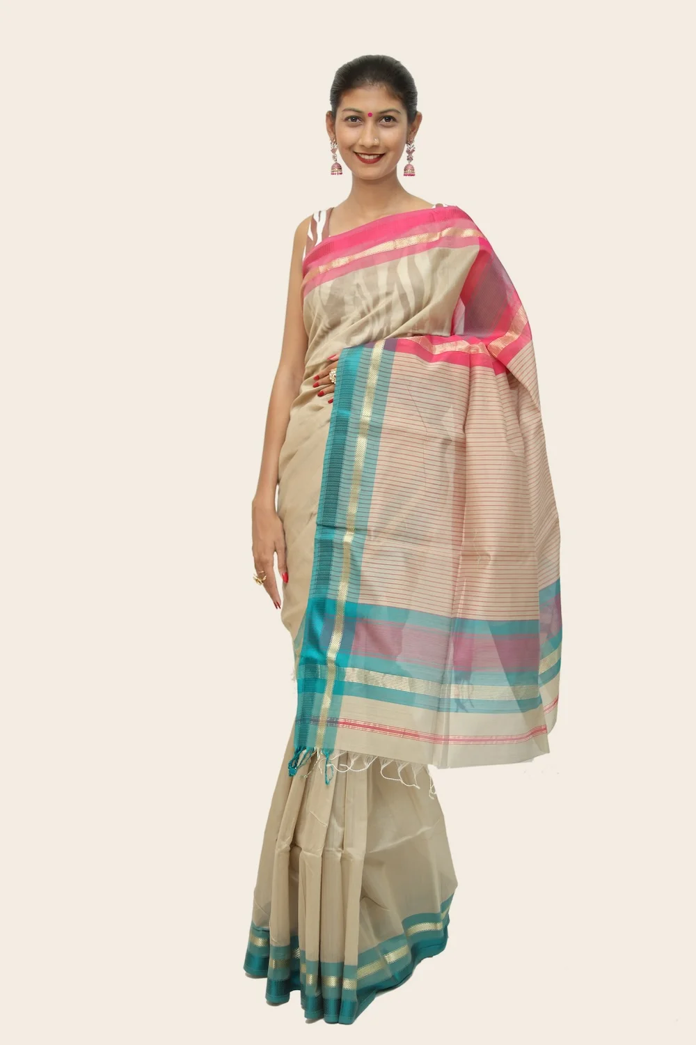 Dazzling Narmada Waves handloom Saree with Tassels – Tussar