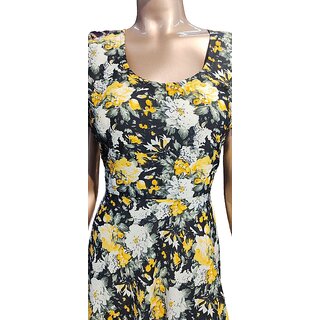 Women's Polyester Beautiful Delta Print Midi Frock and Lycra for pretty look. view 2