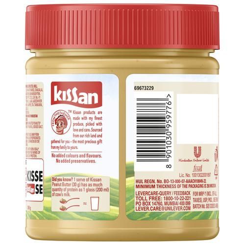 Kissan Peanut Butter Crunchy - 25% Protein, India’s Finest Quality Peanuts, 350 gm view 2