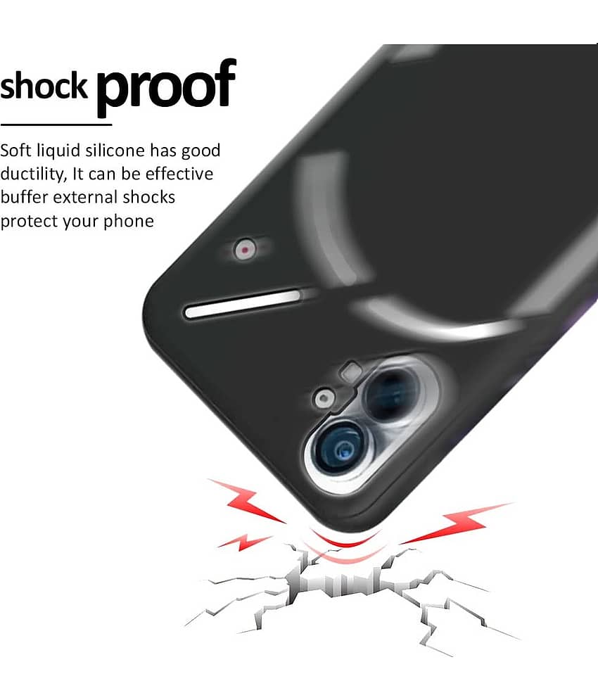 Spectacular Ace - Black Silicon Plain Cases Compatible For Nothing Phone 1 ( Pack of 1 ) view 2