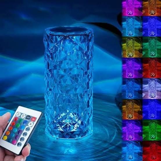 Crystal Rose Diamond LED Table Lamp with Remote, RGB Touch Control Night Light view 2