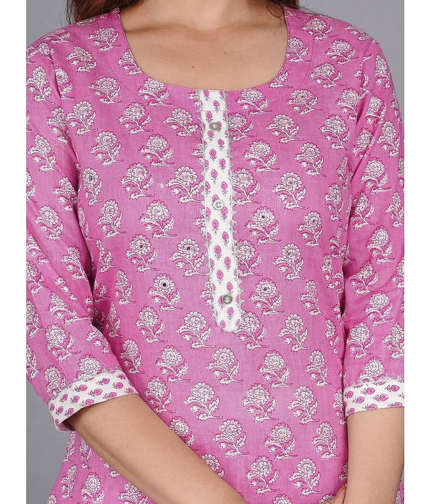 Mishree Collection - Turquoise Straight Cotton Women's Stitched Salwar Suit ( Pack of 1 ) view 2