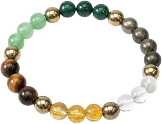 Aatm Dhan Yog Crystal Bracelet for Wealth and Prosperity - Pyrite, Citrine and Green Aventurine - Unisex Energy Bracelet for Daily Wear