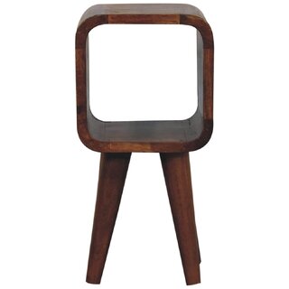 Extra Mini Minimalist Open Curved Chestnut Bedside view 2