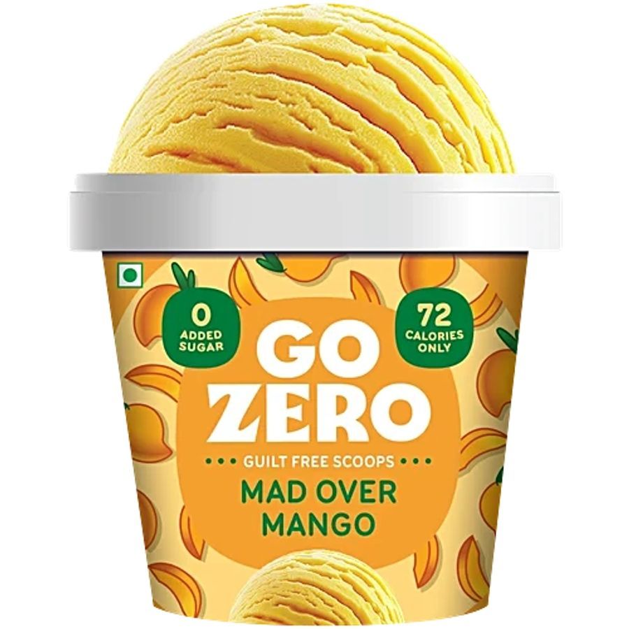 Go Zero Mad Over Mango Guilt Free Ice Cream Scoops, 100 ml - 100 mL - One ice cream scoop