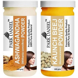 PARK DANIEL Premium Ashwagandha Powder & Kaunch Beej Powder Combo Pack of 2 Jars of 100 gms(200 gms) (200 g) view 2