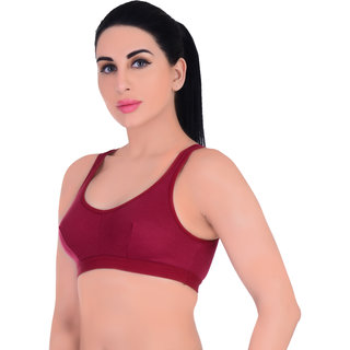 Empisto Branded Women's BabyPink and Maroon Colour Tennis Sports Bra (pack of 2) view 2