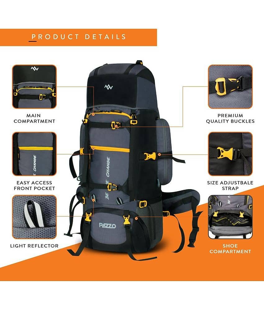 PAZZO 80 L 80L Travel Backpack for Camping Hiking Rucksack Trekking Bag view 2