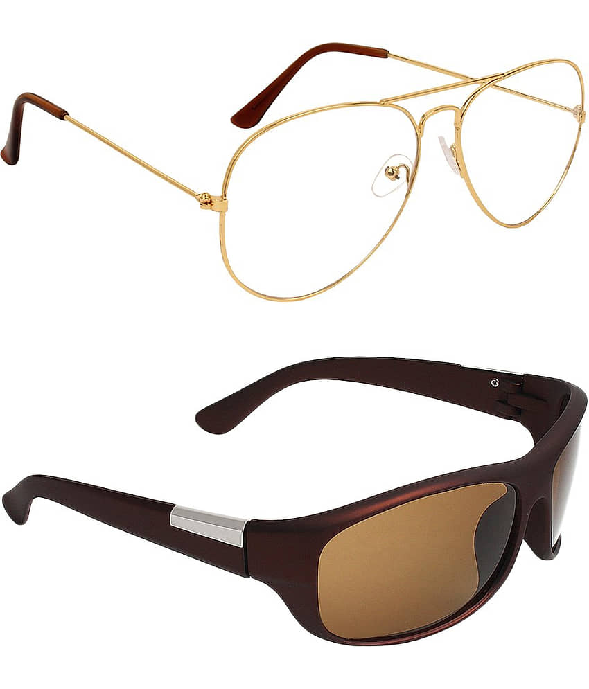 Kanny Devis - Bronze Wrap Around Sunglasses ( Pack of 2 ) view 2